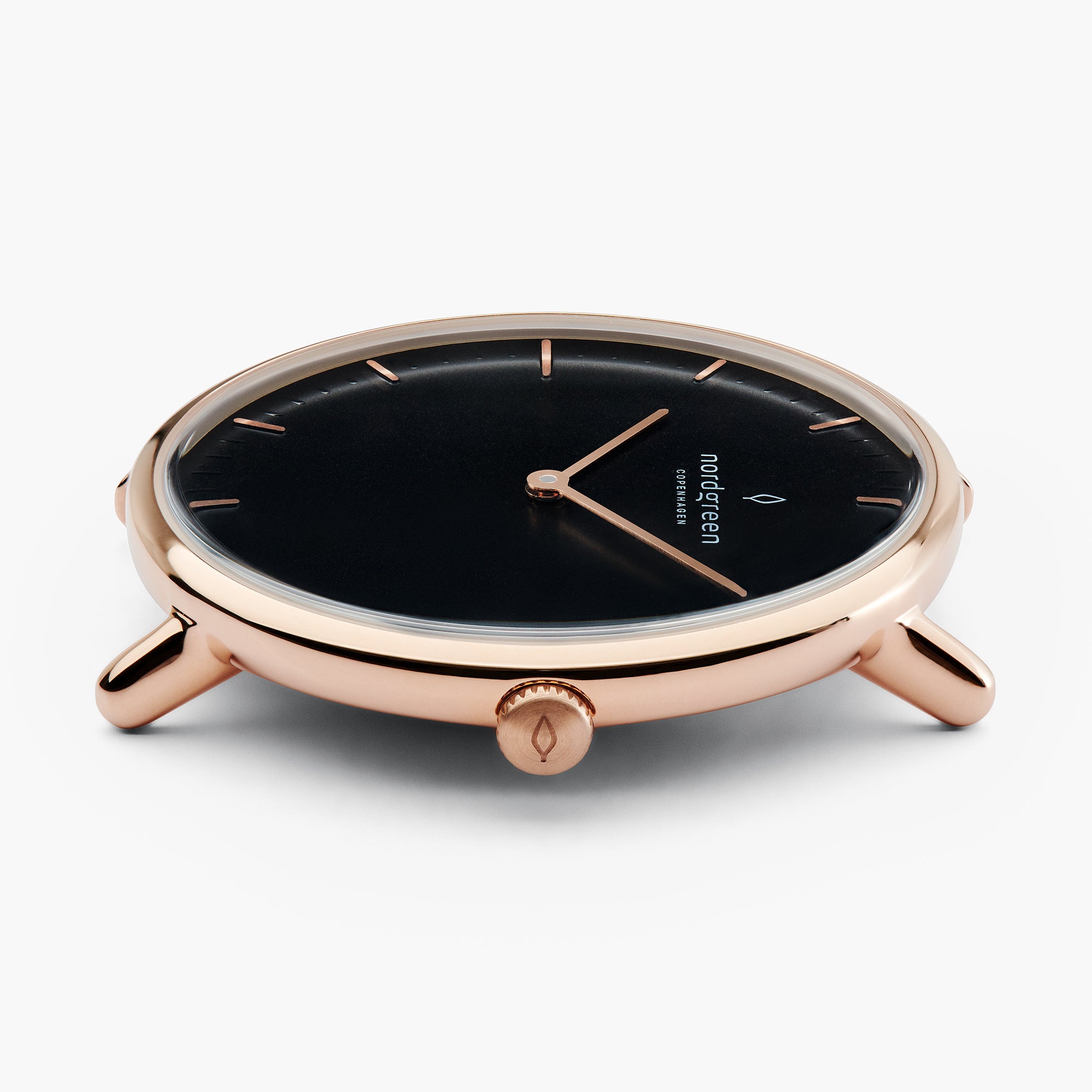 Native - SET Schwarzes Ziffernblatt Roségold | Armbänder 5-Link / Braun