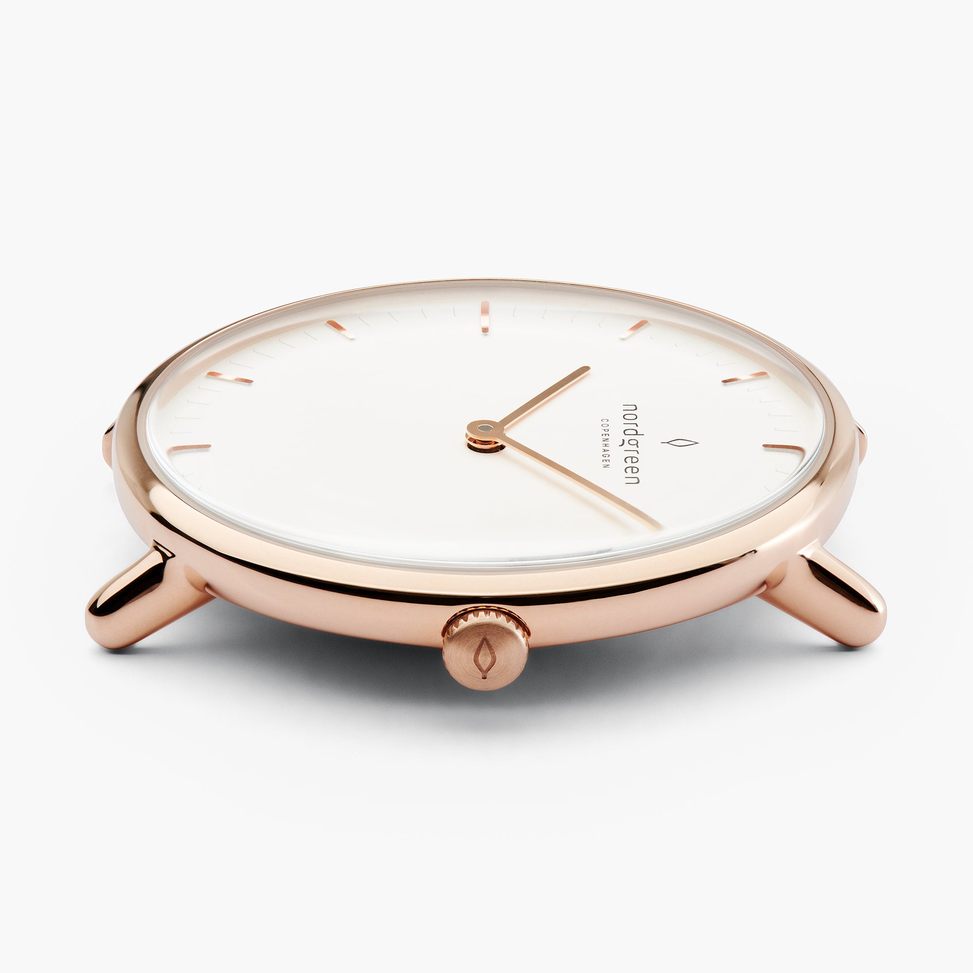 Native - SET Weißes Ziffernblatt Roségold | Armbänder 5-Link / Braun