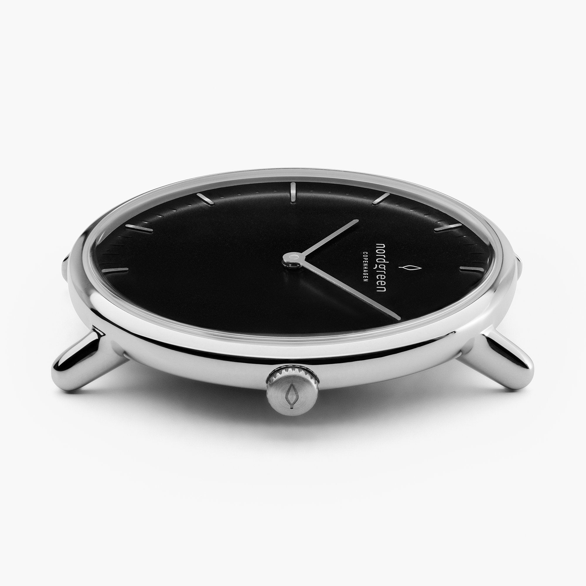 Native - SET Schwarzes Ziffernblatt Silber | Armbänder Mesh / Nato Navy Blau / Schwarz