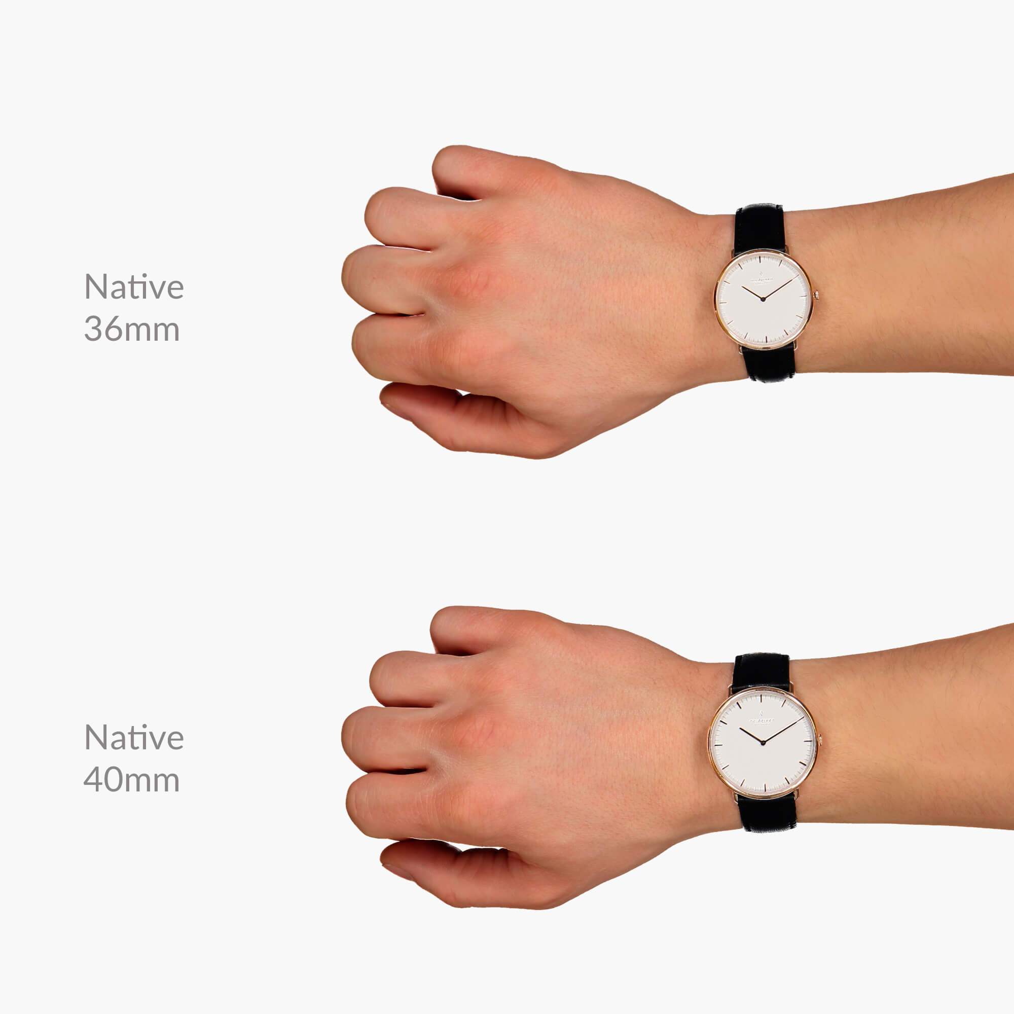 Native - SET Schwarzes Ziffernblatt Anthrazit | Armbänder Mesh / Nato Bohème / Schwarz