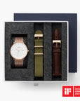 Philosopher - SET Roségold | Armbänder Mesh / Nato Bohème / Dunkel Braun