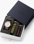 Philosopher - SET Roségold | Armbänder Mesh / Nato Bohème / Dunkel Braun