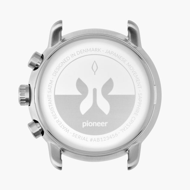 Pioneer - SET Schwarzes Ziffernblatt Silber | Armbänder 3-Link / Silikon Schwarz