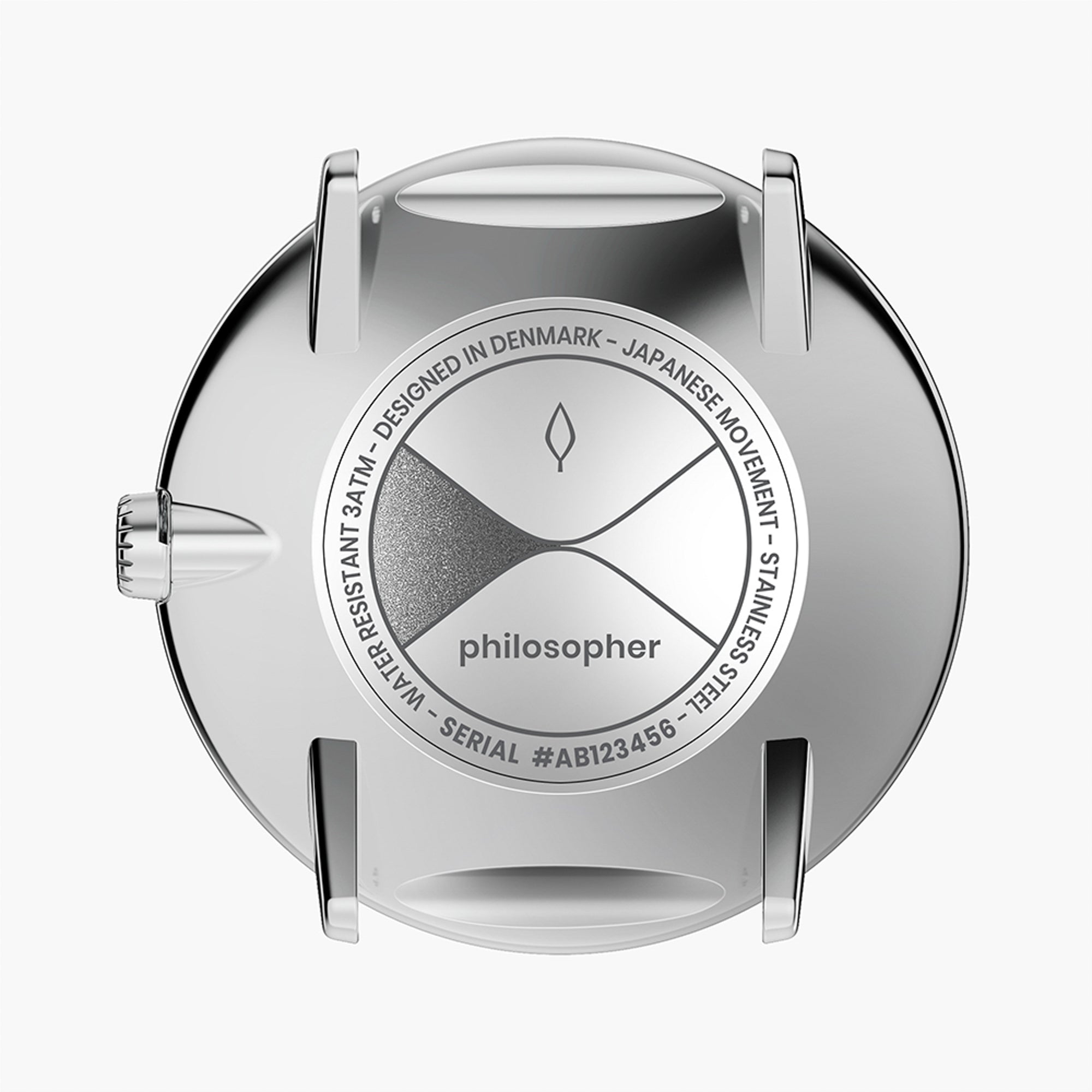 Philosopher - SET Weißes Ziffernblatt Silber | Armbänder Silber-Gold 5-Link Armband / Mesh