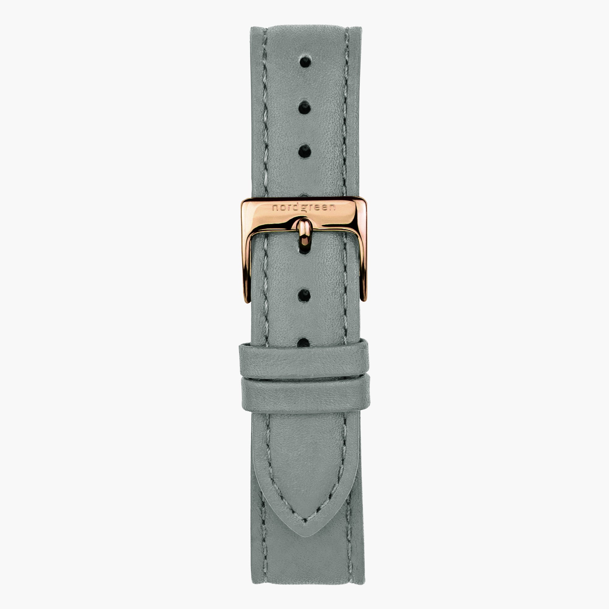 ST16BRRGLEGR&uhrenarmband 16mm in grau leder mit verschluss roségold