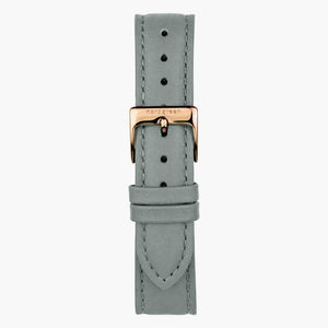 ST14PORGLEGR&uhrenarmband in grau leder mit verschluss roségold in 14mm