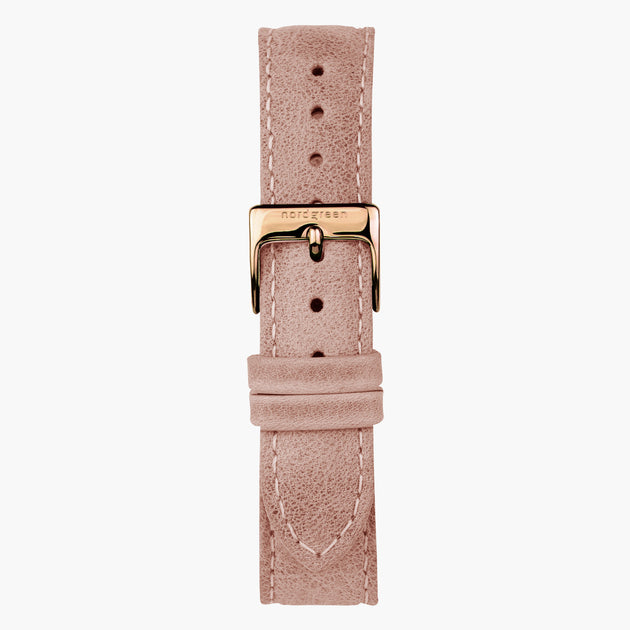 ST18PORGLEPI&uhr rosa lederarmband mit verschluss roségold in 18mm