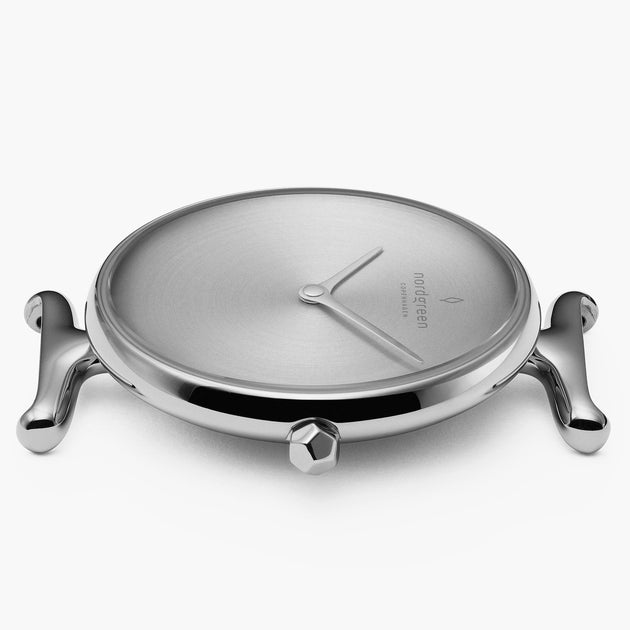 Unika - SET Mattes Edelstahl Ziffernblatt Silber | Armbänder Mesh / Schwarz