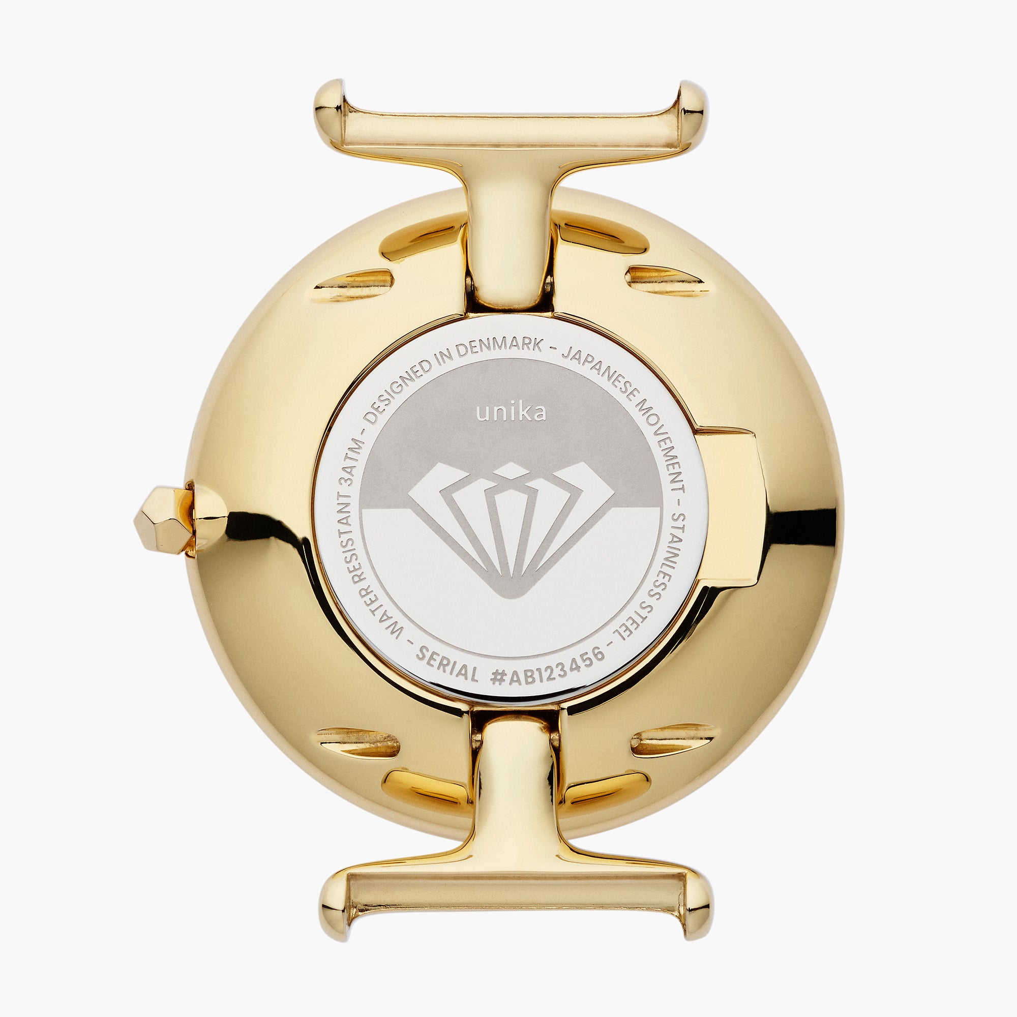 Unika - SET Poliertes Edelstahl Ziffernblatt Gold | Armbänder 5-Link / Dunkel Braun