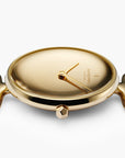 Unika - SET Poliertes Edelstahl Ziffernblatt Gold | Armbänder 5-Link / Dunkel Braun