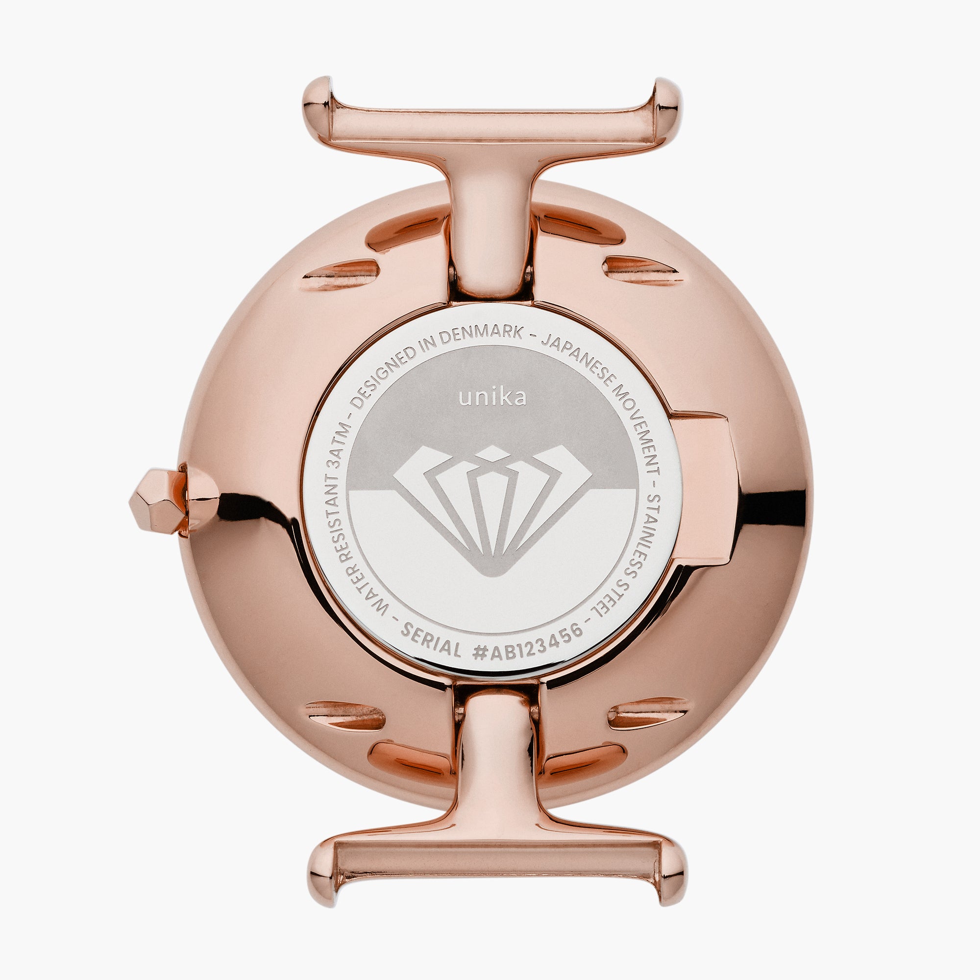 Unika - SET Poliertes Edelstahl Ziffernblatt Roségold | Armbänder Mesh / Braun