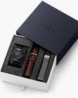 Unika - SET Rainbow Black Ziffernblatt Anthrazit | Armbänder Schwarz / Braun / Mesh