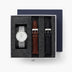 Native - SET Mother of Pearl Ziffernblatt Silber | Armbänder Mesh / Braun / Schwarz